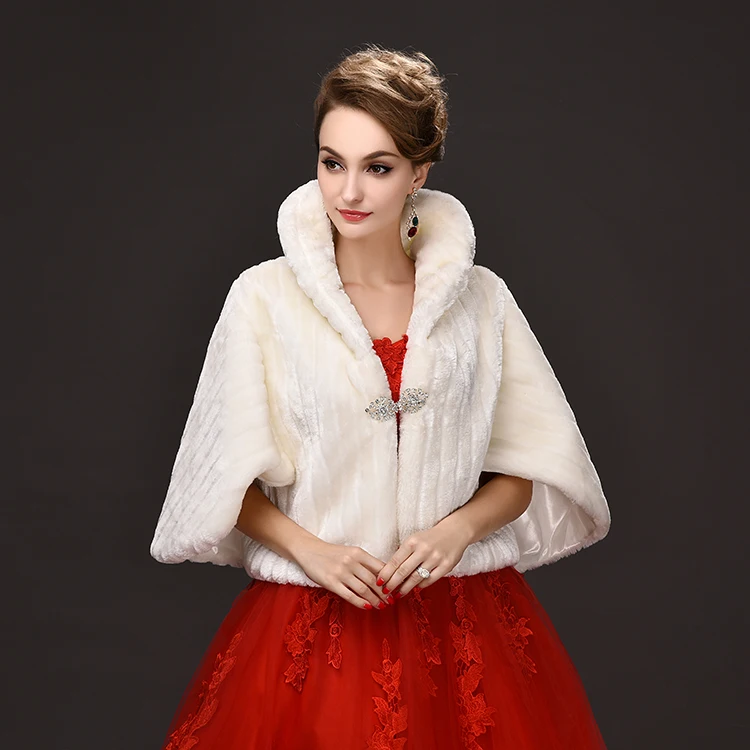 

2018 Hot Sell Elegant Winter Bridal Wraps Faux Fur Bolero Winter Wraps Coat Bridal Jacket EE7705