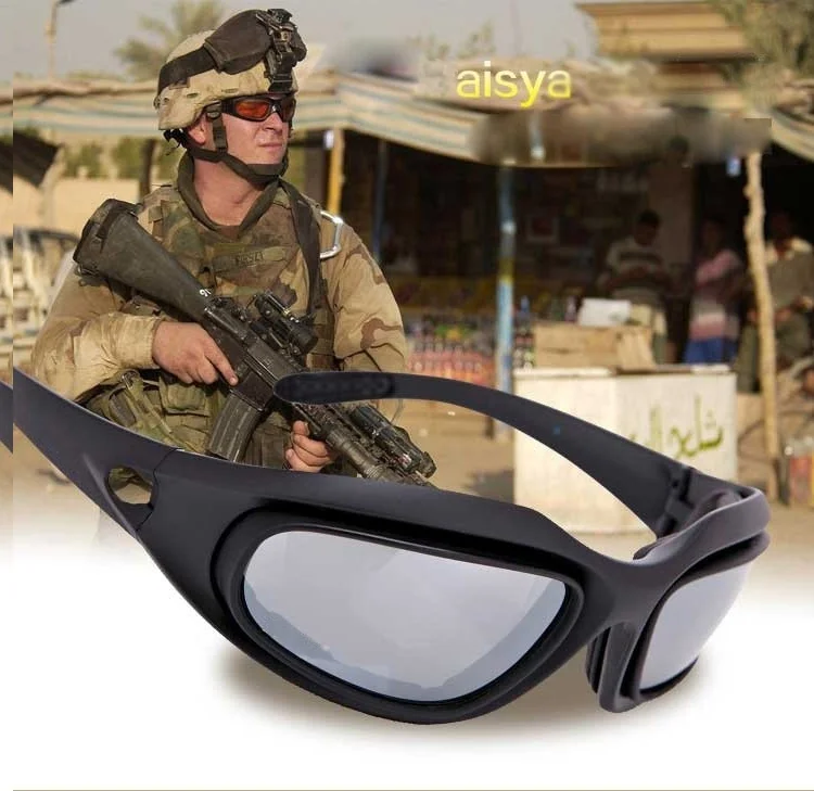 Мужские и женские уличные очки, тактические, военные, армейские, пуленепробиваемые очки, солнцезащитные очки, шторм в пустыне, 4 линзы, защита UV400