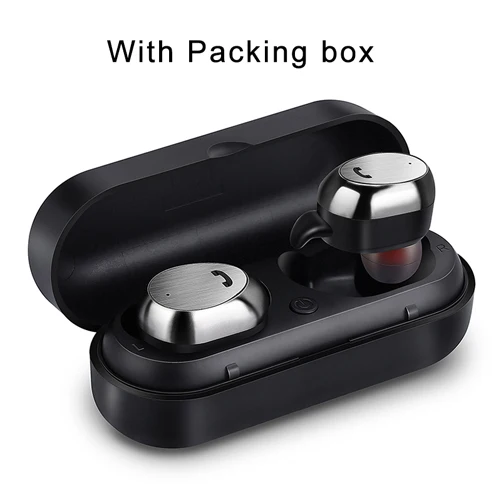 M9 TWS Bluetooth наушники настоящие беспроводные наушники спортивные наушники беспроводные мини наушники с микрофоном - Цвет: Черный