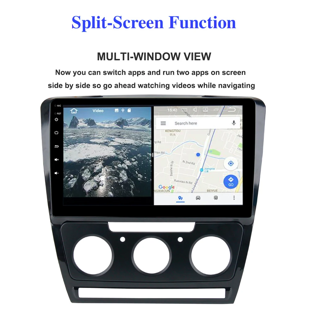 Clearance 10.2" IPS Car Audio GPS for Skoda Octavia 2007 2008 2009 2010 2011 2012 2014 Android 9.0 Radio Autoradio WIFI RDS Navigation BT 2