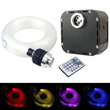 50 Вт RGBW светодиодный мерцающий волоконно-оптический свет DMX 512 Звездный потолочный комплект Свет 800 шт. 0,75 мм 4 м с 28Key пульт дистанционного управления+ кристалл