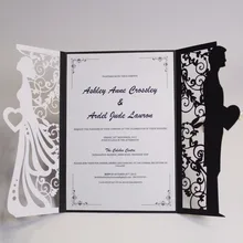 Лазерная резка, для свадьбы приглашения жемчужные бумажные приглашения на заказ романтические Пригласительные открытки с сердечками приглашения с конвертами-набор из 50