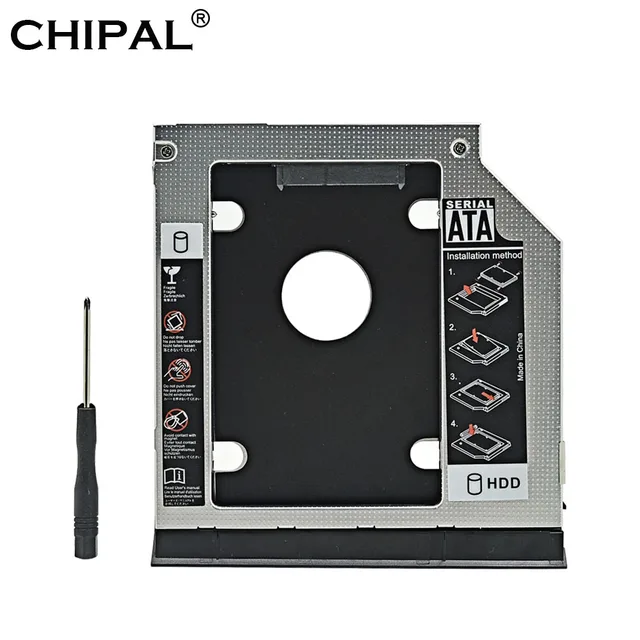 Chipal Aluminum 2nd Hdd Caddy Sata Ejector Dual Led For