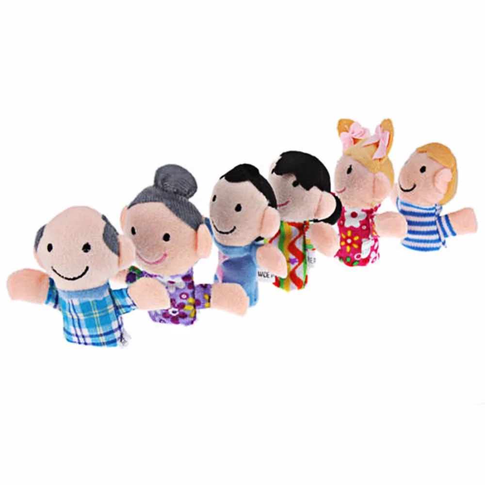 6 шт./партия мини плюшевая игрушка для малыша палец Семья набор куколок-марионеток для маленьких мальчиков и девочек пальчиковые куклы обучающая ручная игрушка история