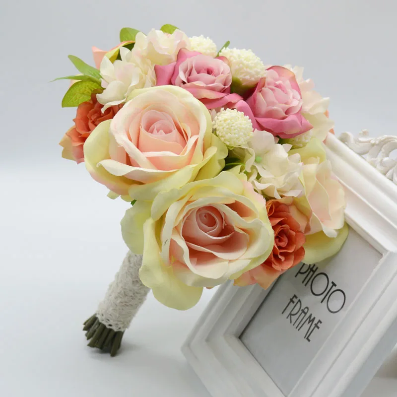 2016 Wedding Bouquet Romantic Style Artifical Flowers Rose Hand Holding
