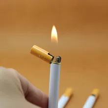 2017 Creative Mini Compact Jet Butane Lighter Gasoline Lighter Metal Cigarette Shaped Inflatable Gas Cigarette Oil No Gas trash can shaped butane gas lighter yellow