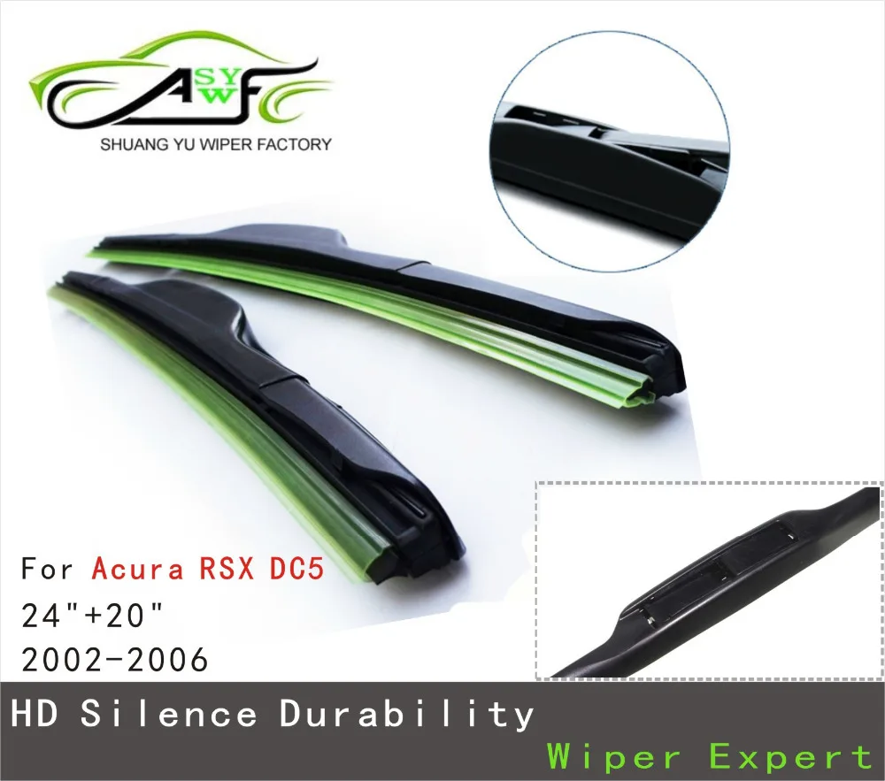 1Pair Car Wiper Blade for Acura RSX DC5,24+20inch soft rubber Auto part
