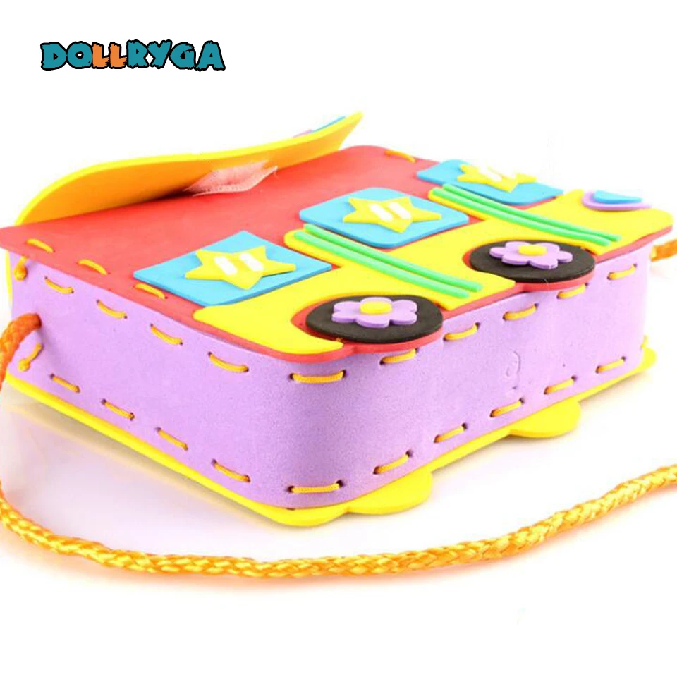 Cartoon Crossbody Bag DIY Applique Bag Children Handmade Non-woven Cloth Cartoon Animal Flower Bag Craft Art Craft Gift 1PCS