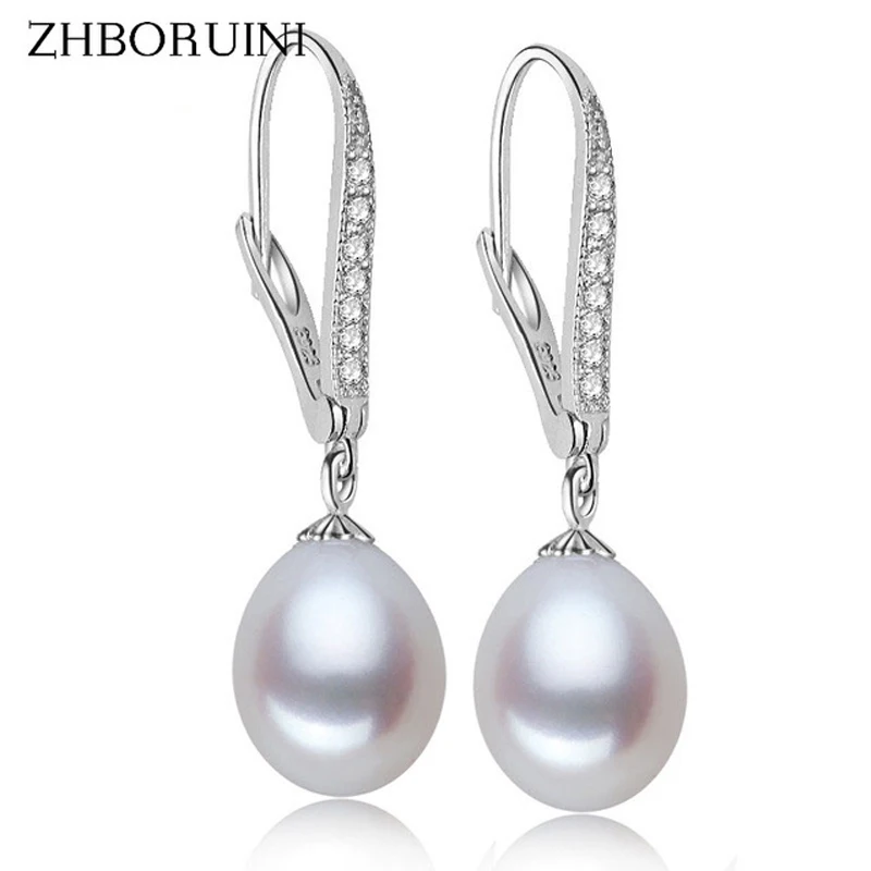 ZHBORUINI Fashion Pearl Earrings Natural Freshwater Pearl Pearl Jewelry Drop Earrings 925 Sterling Silver Jewelry For Woman Gift ZHBORUINI Fashion Pearl Earrings Natural Freshwater Pearl Pearl Jewelry Drop Earrings 925 Sterling Silver Jewelry For Woman Gift