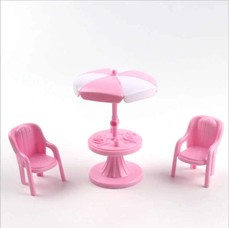 ZWSISU إكسسوارات دمي Barbiees كيلي الأثاث نوم مقاعد لغرفة الطعام الشاطئ مظلة دراجة نارية سيارة ميني الفتاة