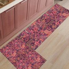 Ретро Марокканская Этническая африканская сетка 2 шт. коврик на кухню под домашним животным миска для воды еды аксессуары для ванной комнаты Комплект грязи мусора грязи