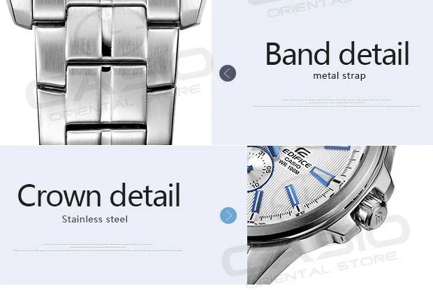 Casio Часы edifice бизнес часы мужские роскошные Брендовые Часы кварцевые наручные часы Relogio Masculino Авто Дата часы EF-343
