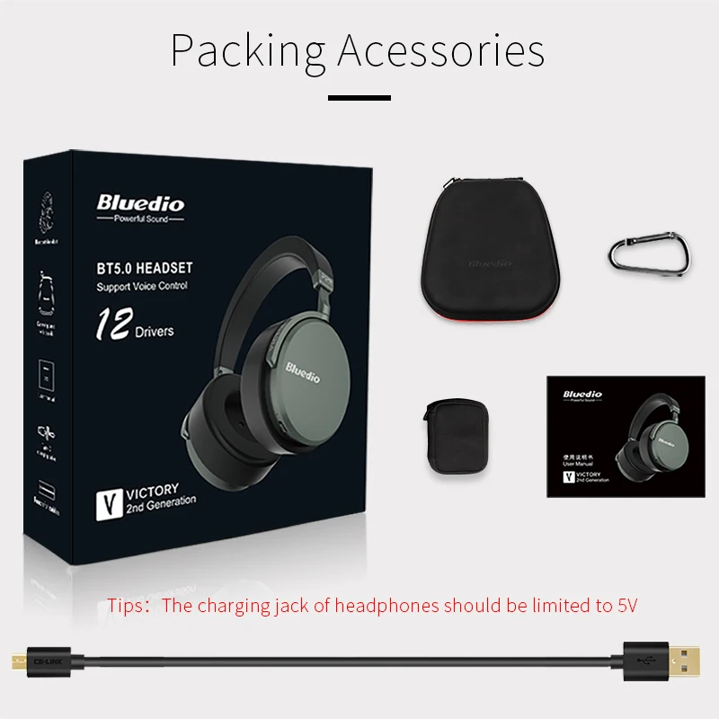 Bluedio V2 Bluetooth наушники Беспроводная гарнитура PPS12 драйверы с микрофоном