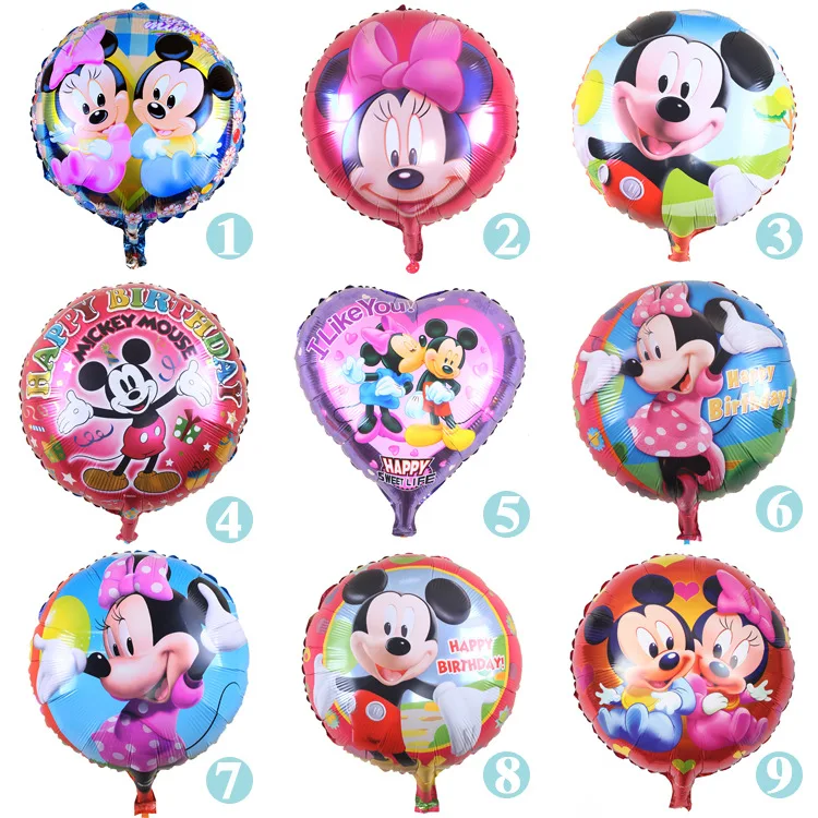 20 штук 18 дюймов круглый balons Минни Микки Мышь Фольга гелий Шарики День рождения