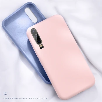 

Original Liquid Silicone Phone Case For Huawei P10 Plus P20 P30 Pro Lite Slim Soft Cover For Huawei Y6 Y7 Pro P Smart 2019