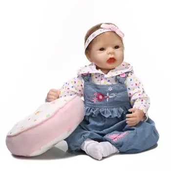 

22"Soft Body Silicone Reborn Baby Doll Toy For Girls NewBorn Girl Baby Child Bedtime Early Education Toy For Birthday Gift