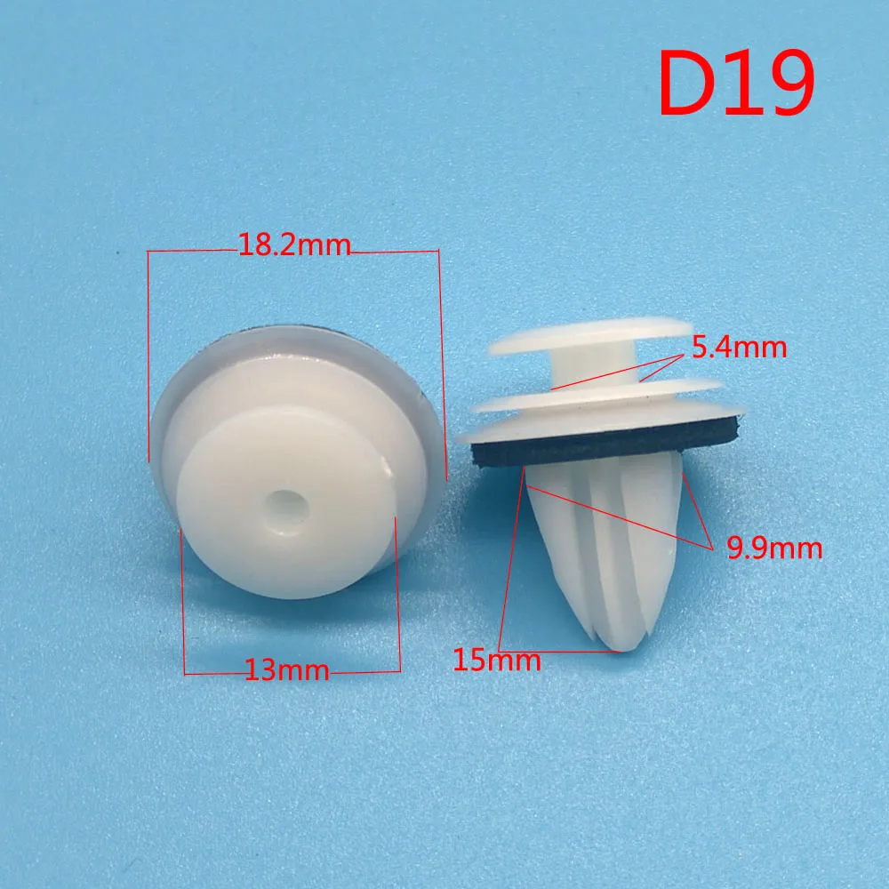 CNIKESIN D19 100PCS 9.9MM White Universal Type Auto Solid Door Fastener