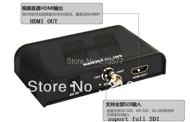 

1pcs/LotLKV368 SDI to HDMI Converter, SDI/HD-SDI to HDMI for driving HDMI monitor, Full HDMI supported, Auto detect resolution