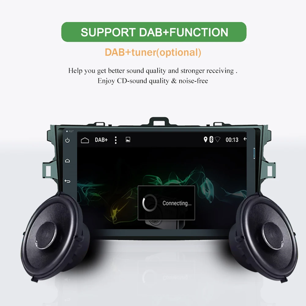 Excellent Bonroad Android Car Multimedia Video Player For Corolla Car Video DVD Player  Rds GPS Navigation bluetooth  RAM 4G ROM 64G 4