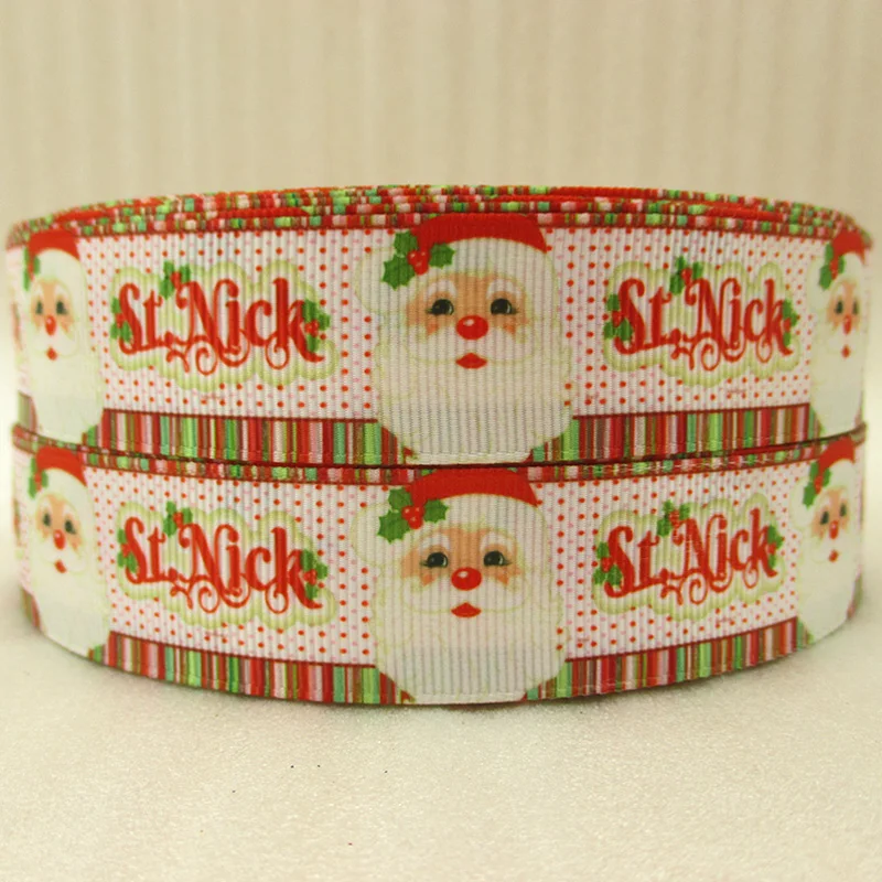 

10Y2015797 1"(25mm) Christmas ribbon high quality printed polyester ribbon 10 yards, DIY handmade materials, wedding gift wrap