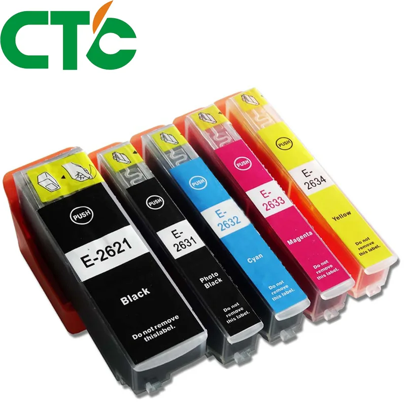 

5 PCS T2621 26XL Ink Cartridge Compatible for INK Expression Premium XP-600 XP-605 XP-700 XP-800 XP-610 XP-615 XP-710 XP-810