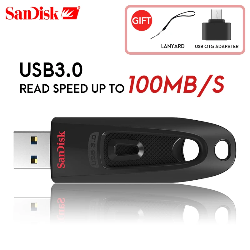 Флеш-накопители SanDisk, 16 ГБ, 32 ГБ, 64 ГБ, 128 ГБ, 256 ГБ, флеш-накопители, флешдиск, флеш-накопитель USB 3,0, USB ключ, u-диск для ПК