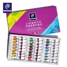 24 цвета 12 мл тюбик акриловой краски набор цветных ногтей стекло художественная краска для рисования ткани инструменты для рисования для детей DIY водостойкий