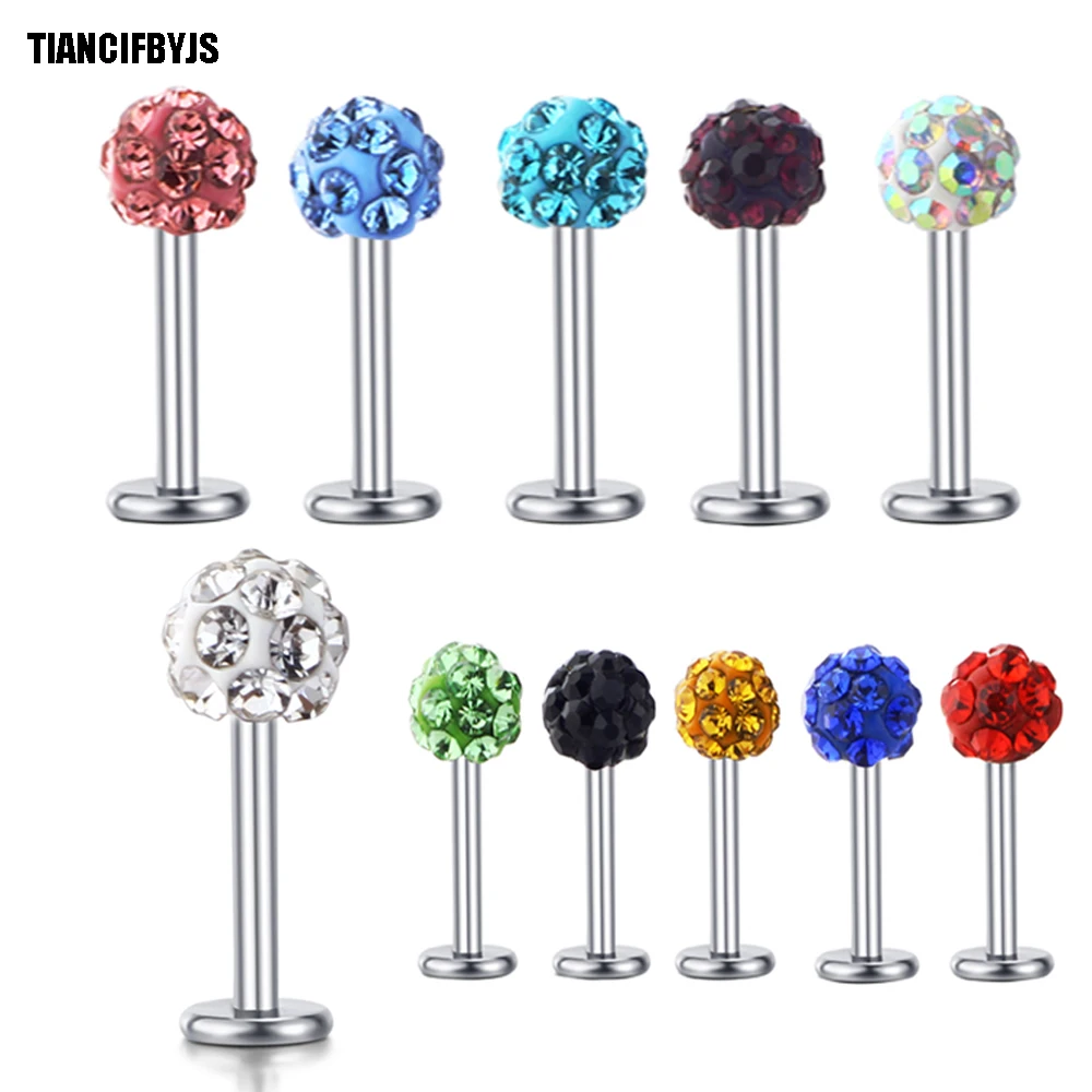 TIANCIFBYJS Surgical Steel Lip Piercing Tragus Earring 16g Fashion Body