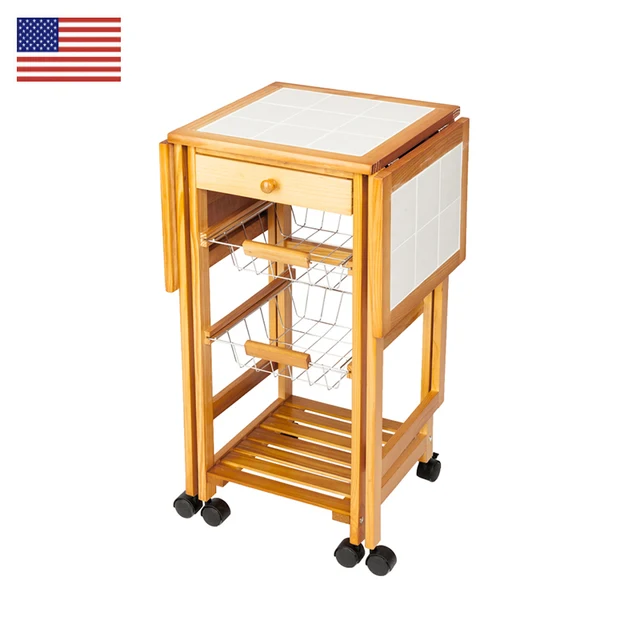 kitchen islands portable folding kitchen rolling tile top drop leaf storage trolley cart kitchen furniture pine - Folding Kitchen Islands kitchen islands portable folding kitchen rolling tile top drop leaf storage trolley cart kitchen furniture pine - Folding Kitchen Islands