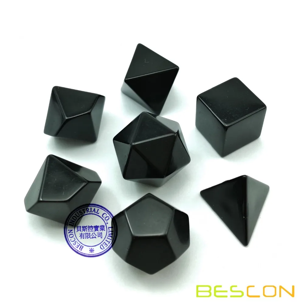 Bescon Blank Polyhedral RPG Dice Set 42pcs Artist Set, Solid Black and White Colors in Complete Set of 7, 3 Sets for Each Color 4