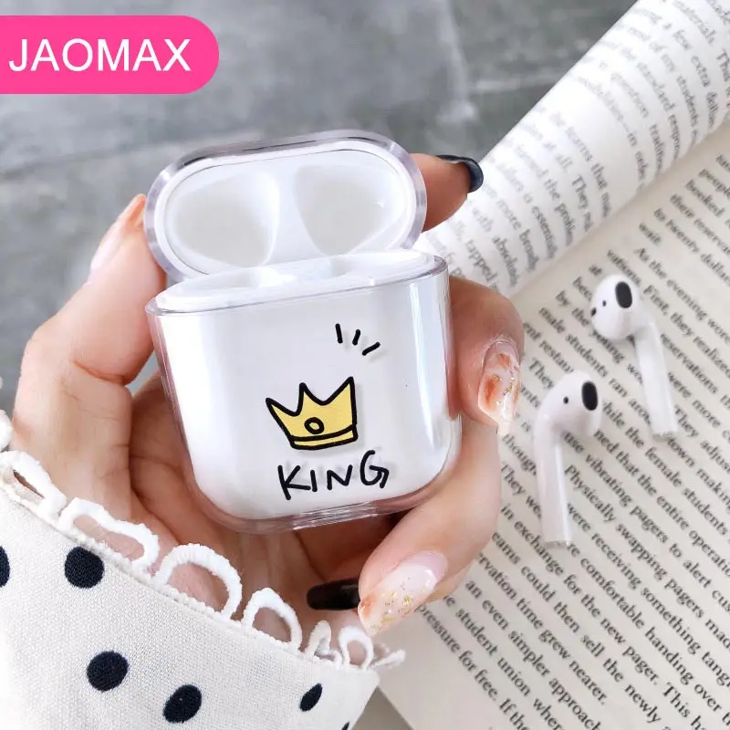 Чехол Jaomax из твердого поликарбоната прозрачный чехол для Airpods с изображением