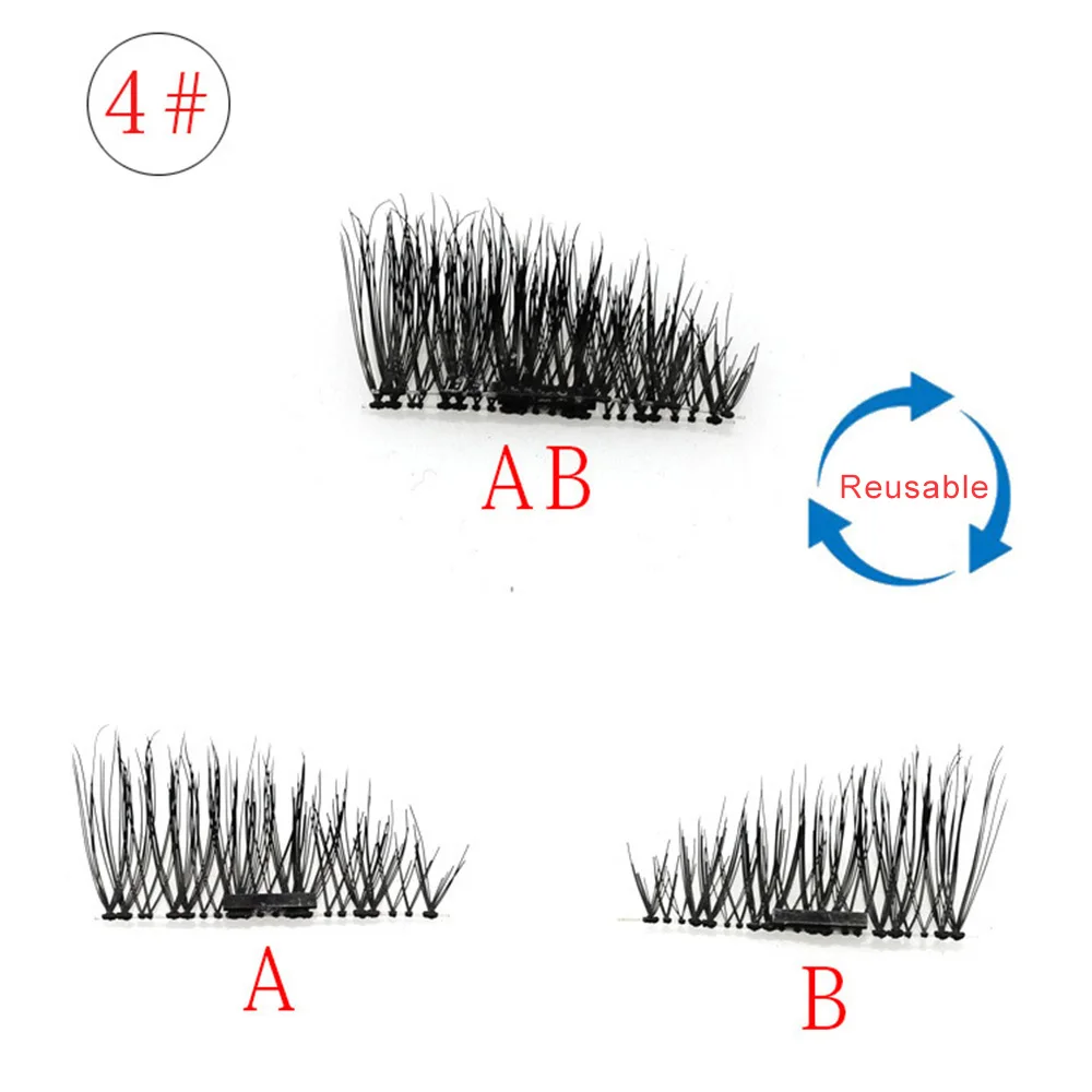 4 шт./пара Магнитная магнит ресницы макияж глаз корпус толщиной 3d норки Магнитная ресницы дропшиппинг магнит накладные ресницы