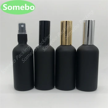 

500 x 100ML Empty Matte Black Glass Spray Bottle Glass Bottle with Fine Mist Sprayers for Essential oil Black Glass Bottles