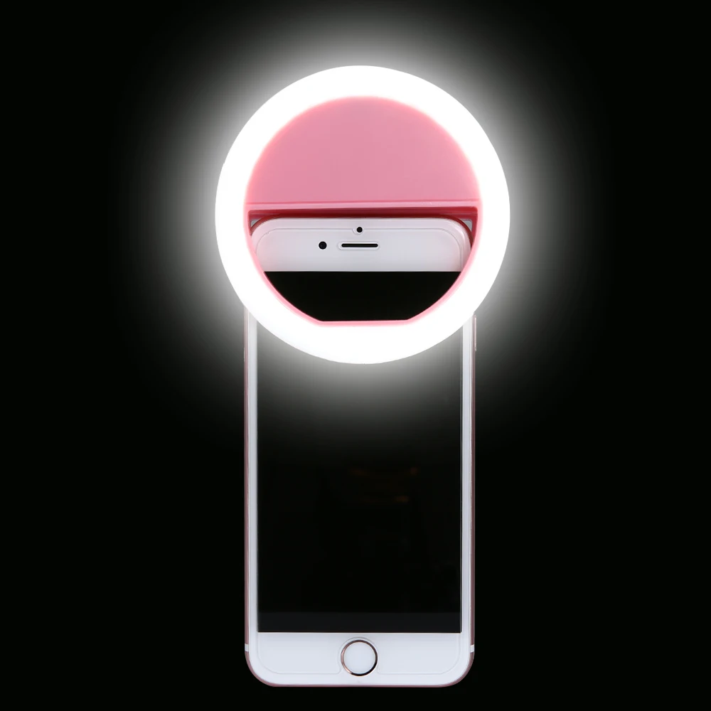 Клип-на мобильный телефон селфи кольцевой светильник светодиодный видео светильник Ночной с помощью селфи светильник для видео для Apple iPhone 7/6/6s/5 Xiaomi Redmi
