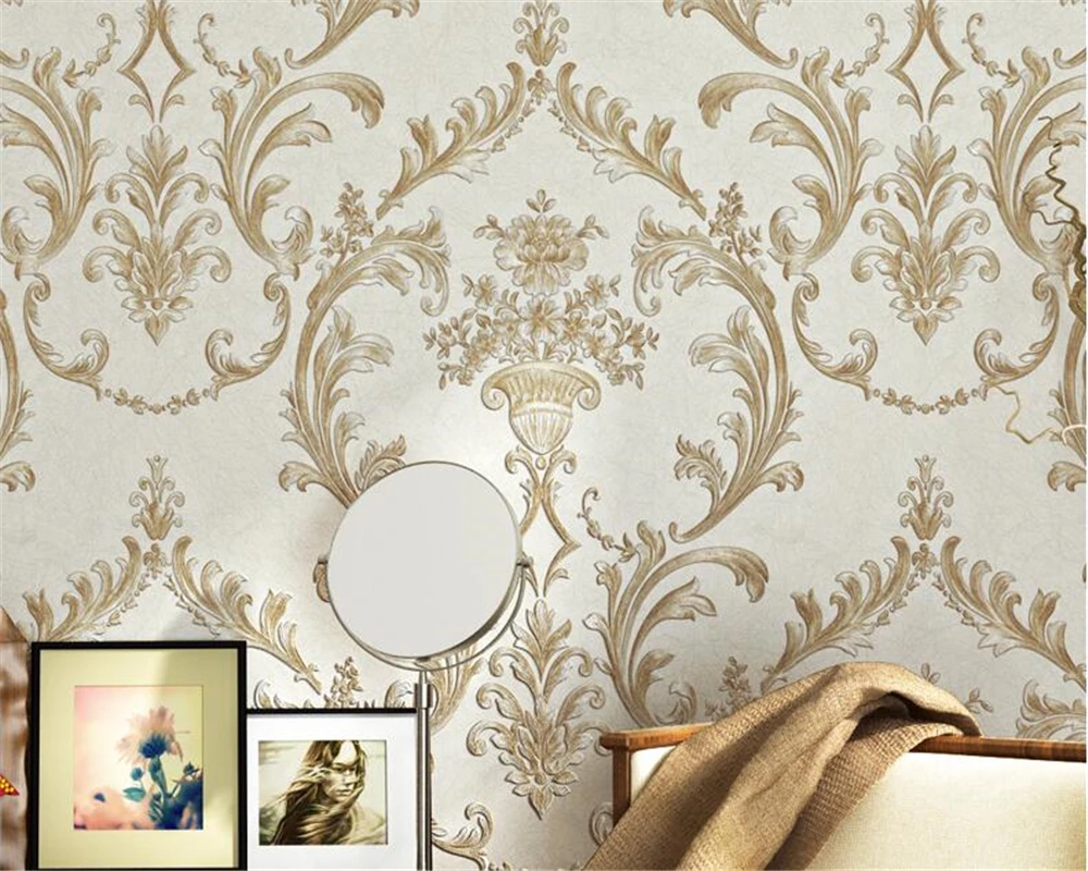Beibehang Modern Deep embossed wallpaper TV Background mural Wallpaper