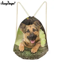 Повседневные женские и мужские сумки на шнурке с милым D Dog немецким принтом овчарки для девочек и мальчиков, мягкие рюкзаки для хранения, школьные сумки для книг, ударный карман