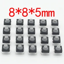 20 pçs/lote 8x8x5 MILÍMETROS 4PIN G77 Silicone Condutivo Soundless Tátil Tact Botão Micro Switch Auto-reset