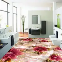 Украшение дома пол в ванной комнате обои красивые цветочные 3D полы 3D ПВХ обои 3d для ванной обои водонепроницаемый