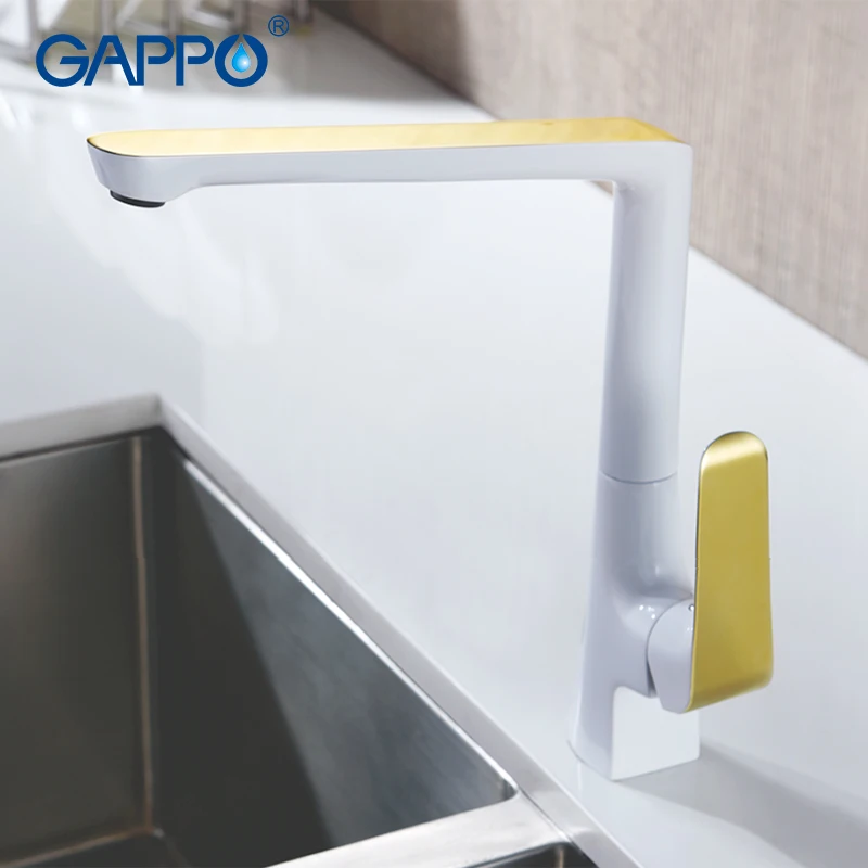 GAPPO золотой кухонный кран смеситель для воды torneira белый раковины латунный 360