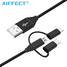 AIFFECT мульти зарядный кабель 4 фута 3 в 1 зарядный кабель USB к MicroUSB/type C 3 в 1 Плетеный зарядный кабель