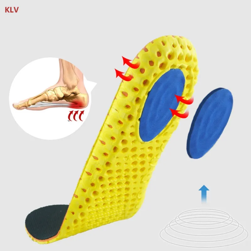 KLV/1 пара Для мужчин Для женщин EVA спортивная обувь дезодорирующие стельки амортизацию спортивной Вставить Pad стрейч дышащие кроссовки