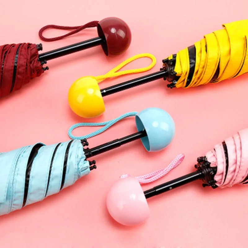 Capsule Umbrella Black Plastic Umbrella Ultra Light Mini Pocket Sunscreen Umbrella Convenient To Carry Small And Exquisite