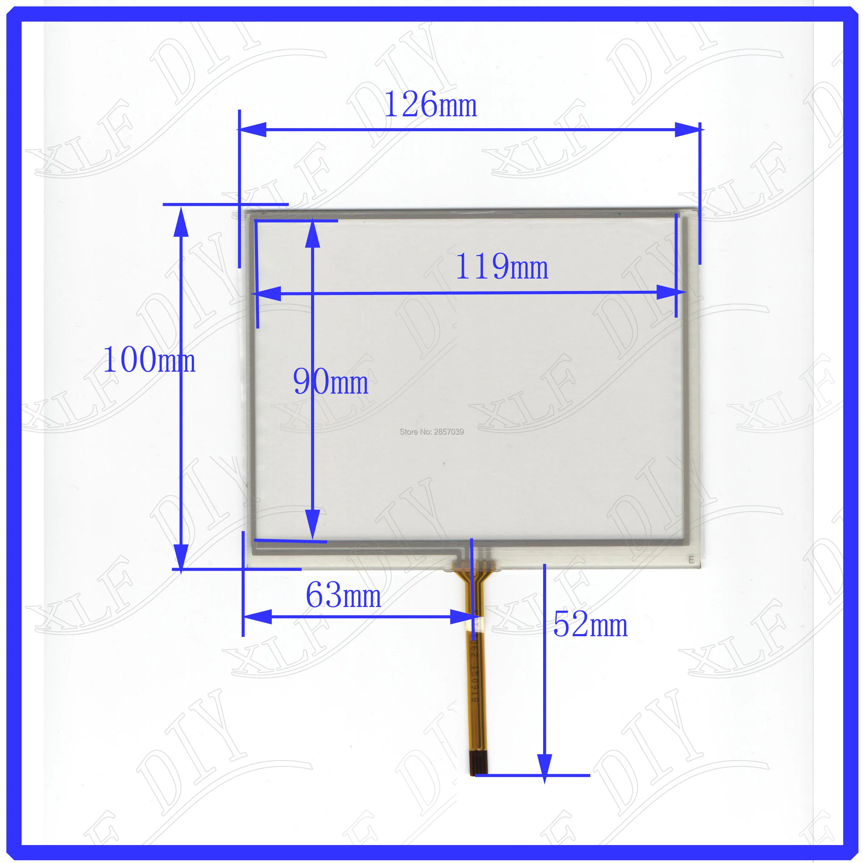 

KDT-6321 126*100 5.6inch 4 lins Resistance Touch Screen glass touchsensor digitizer GLASS 126mm*100mm Industrial control