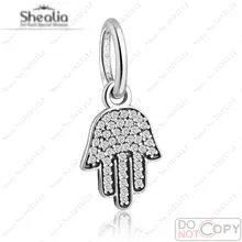 Símbolo de Protección Manos Shealia Granos Del Encanto Adapta Pulseras Auténticos 925 Plata Esterlina Cuelga Los Granos de la Joyería de Diy Que Hace A Mano