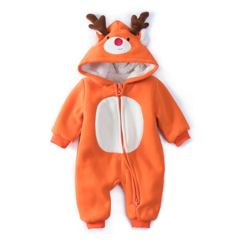

Baby Christmas Reindeer Cotton Snowsuit With Hat Newborn Baby Girl Boy Clothes Skiing Snowsuit For Boys Winter Coats And jackets