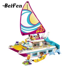 lepine Girl Series Friends 41317 Sunshine Catamaran Building Blocks Brick LegoINGlys Sailboat Set Children Toy Gift Lepine 01038