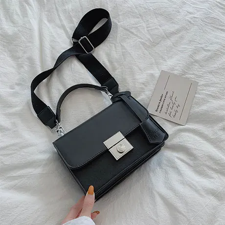 Элегантная женская повседневная сумка-тоут модная новая качественная женская дизайнерская сумка из искусственной кожи с замком, дорожные сумки через плечо - Цвет: Черный