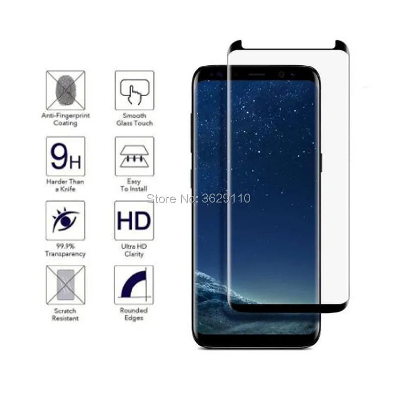 200 шт. накладка версия покрывает не полностью закаленное Стекло для samsung Galaxy s9 s9 plus S8/S8 Plus/note 8