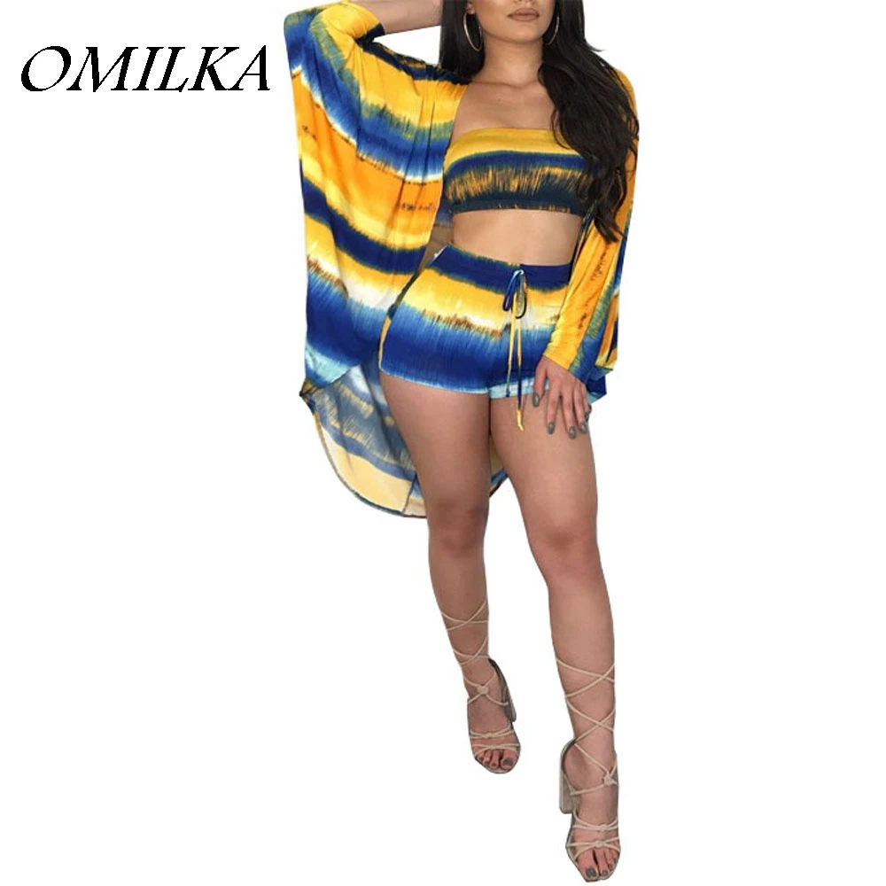 OMILKA 2018 الصيف المرأة 3 قطعة مجموعة المحاصيل الأعلى يقشعر كيب سترة مجموعة مثير مخطط الملونة حزب نادي الشاطئ الملابس مجموعة OMILKA 2018 الصيف المرأة 3 قطعة مجموعة المحاصيل الأعلى يقشعر كيب سترة مجموعة مثير مخطط الملونة حزب نادي الشاطئ الملابس مجموعة