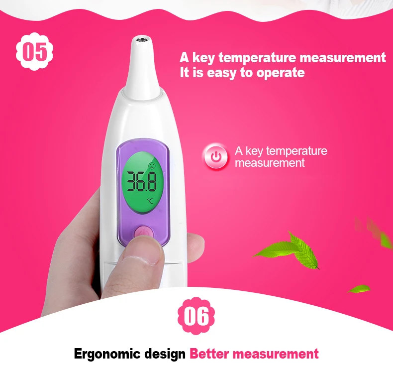 Ушной термометр для температуры тела, измерение температуры, высокая точность, точный ЖК-цифровой инструмент, устройство для детей, взрослых,, горячая распродажа